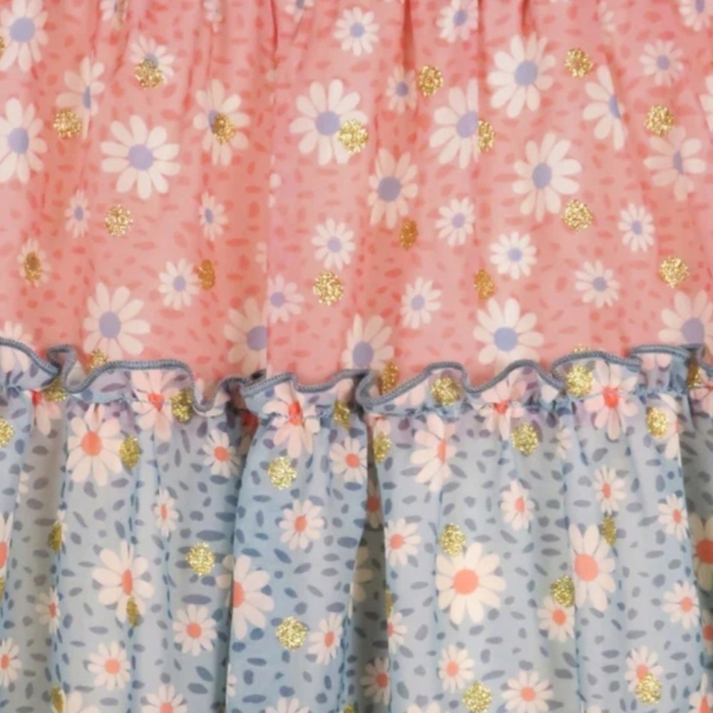 Zunie Denim and Floral Kids Dress - Picture 4 of 4